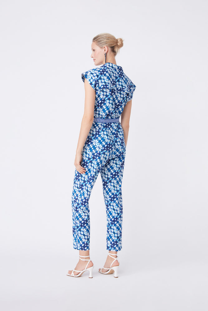 Talia Floral Print Jumpsuit | Blue