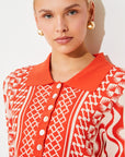 Knitted Polka Polo Shirt