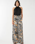 Nikki Halter Neck Silk Top | Black