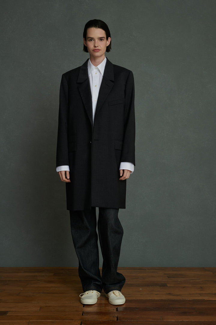 Alceste Long Blazer Coat | Grey