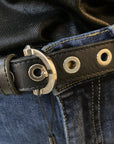 Eyelet Leather Belt | Black