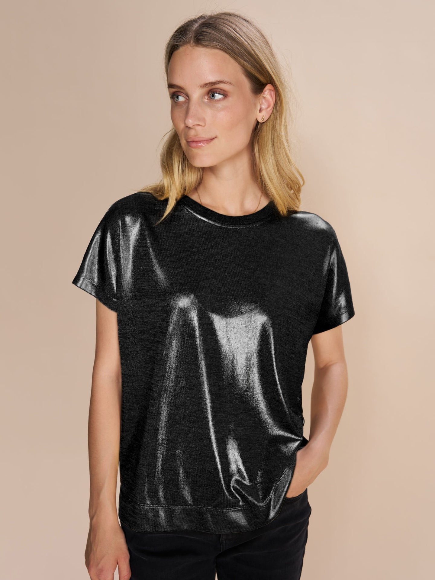 Mos Mosh Nivola Foil T-Shirt - Black