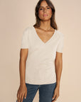 Sink V Neck T-Shirt | Ecru