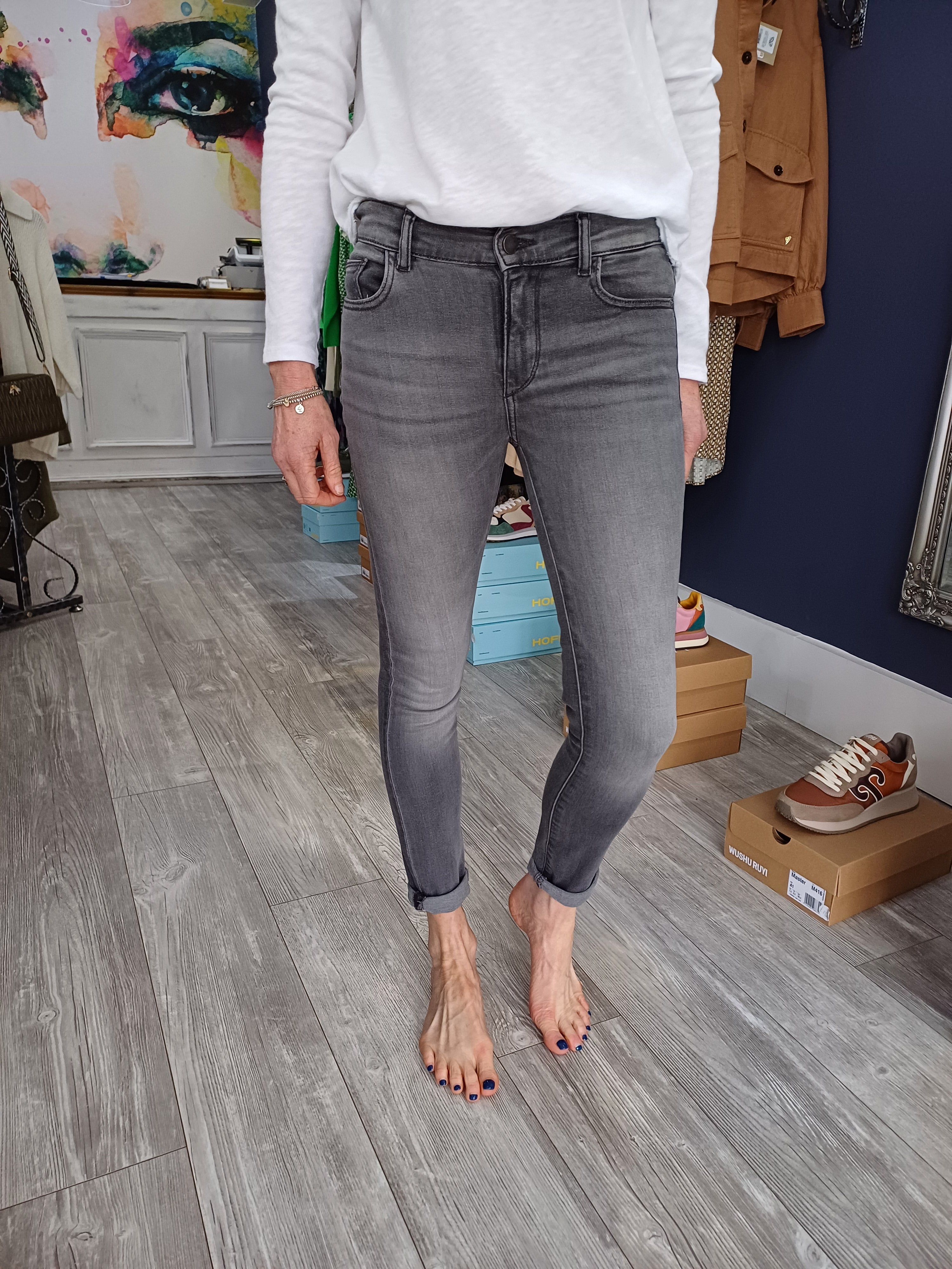 DL1961 Florence Skinny Jeans - Grey