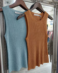 Silvi Metallic Vest | Ocean Blue