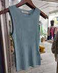 Silvi Metallic Vest | Ocean Blue