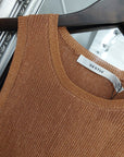 Silvi Metallic Vest | Apricot Tan