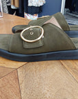 Slip In Sandal | Dark Green