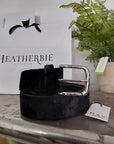 Crushed Velvet Effect Belt | Black