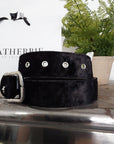 Crushed Velvet Effect Belt | Black