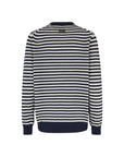 Eco Wool Stripe Kasey Sweater | Deep Well/Winter White