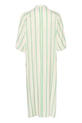 My Essential Wardrobe Mia Shirt Dress - White/Green Stripe