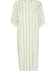 My Essential Wardrobe Mia Shirt Dress - White/Green Stripe