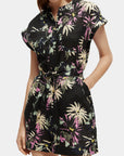Scotch and Soda Linen Playsuit - Black Floral