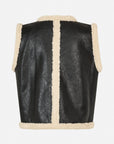 Bellis Faux Leather Vest | Black