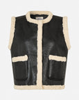Bellis Faux Leather Vest | Black
