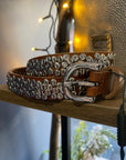 Markberg Studded Leather Belt - Brown