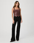 Leenah Slim Wide Leg Jeans | Black Shadow