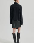 Neva Knit T Neck | Dark Grey Melange