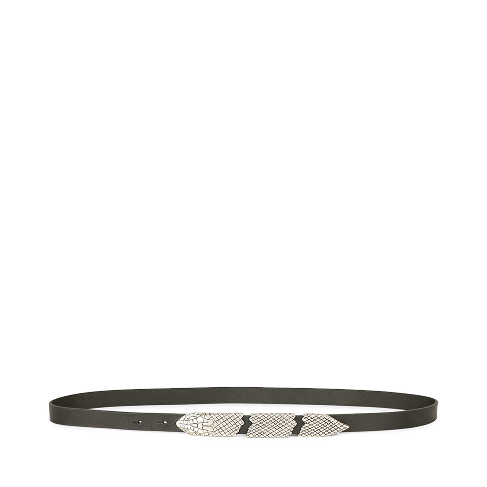 Mayalee Snake Leather Belt | Black