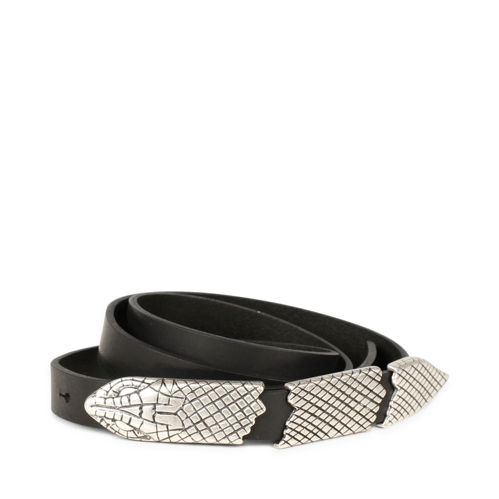 Mayalee Snake Leather Belt | Black