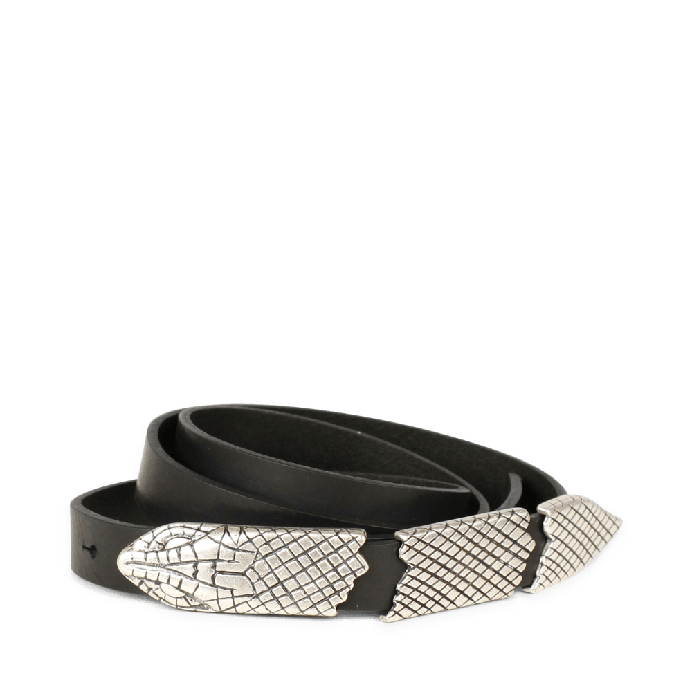 Markberg Mayalee Snake Leather Belt - Black
