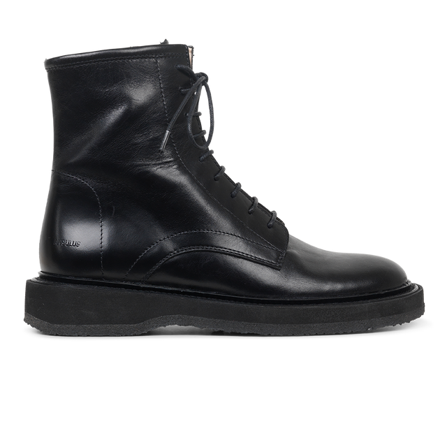 Angulus Boot with Zipper and Laces - Black