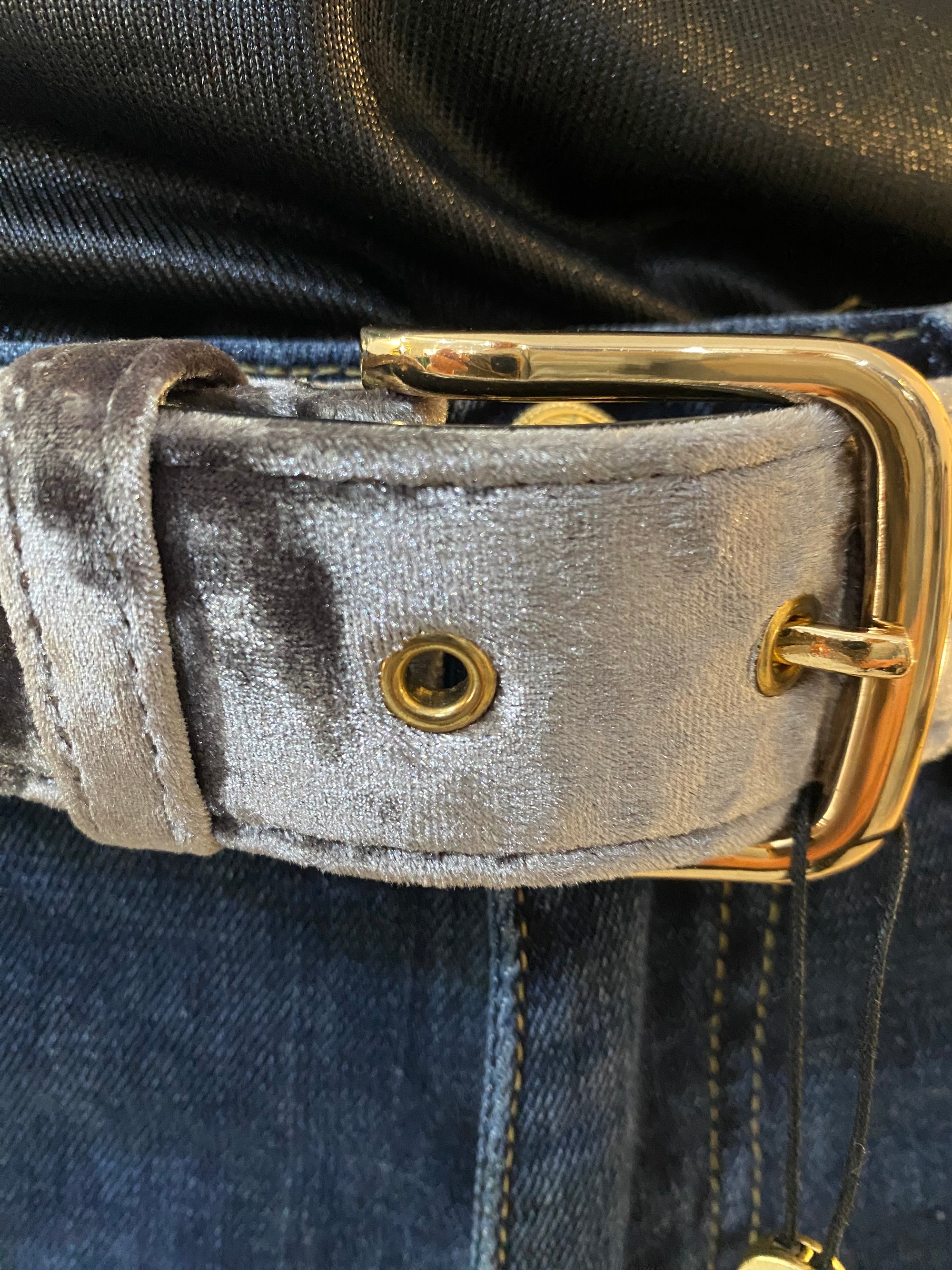 Crushed Velvet Effect Belt | Silver
