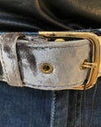 Crushed Velvet Effect Belt | Silver