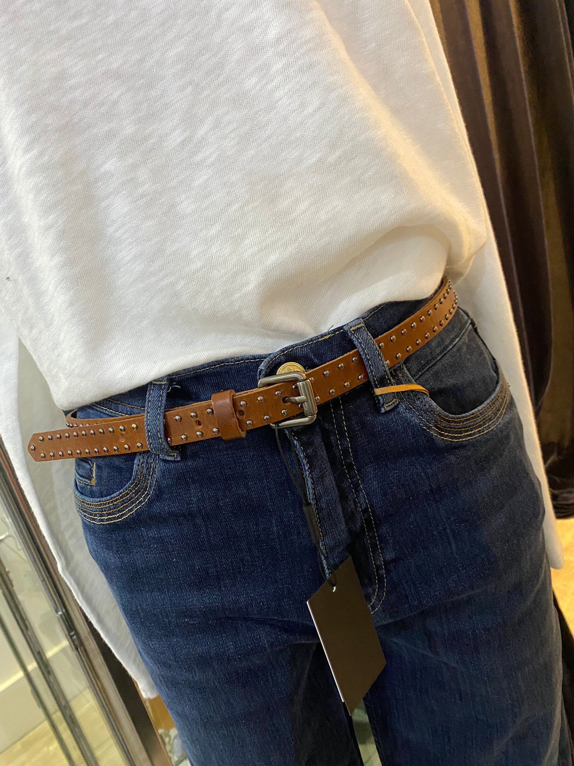 Noella Leather Belt | Cognac
