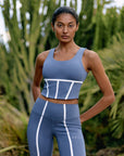 Vani Sports Top | Bluestone/White
