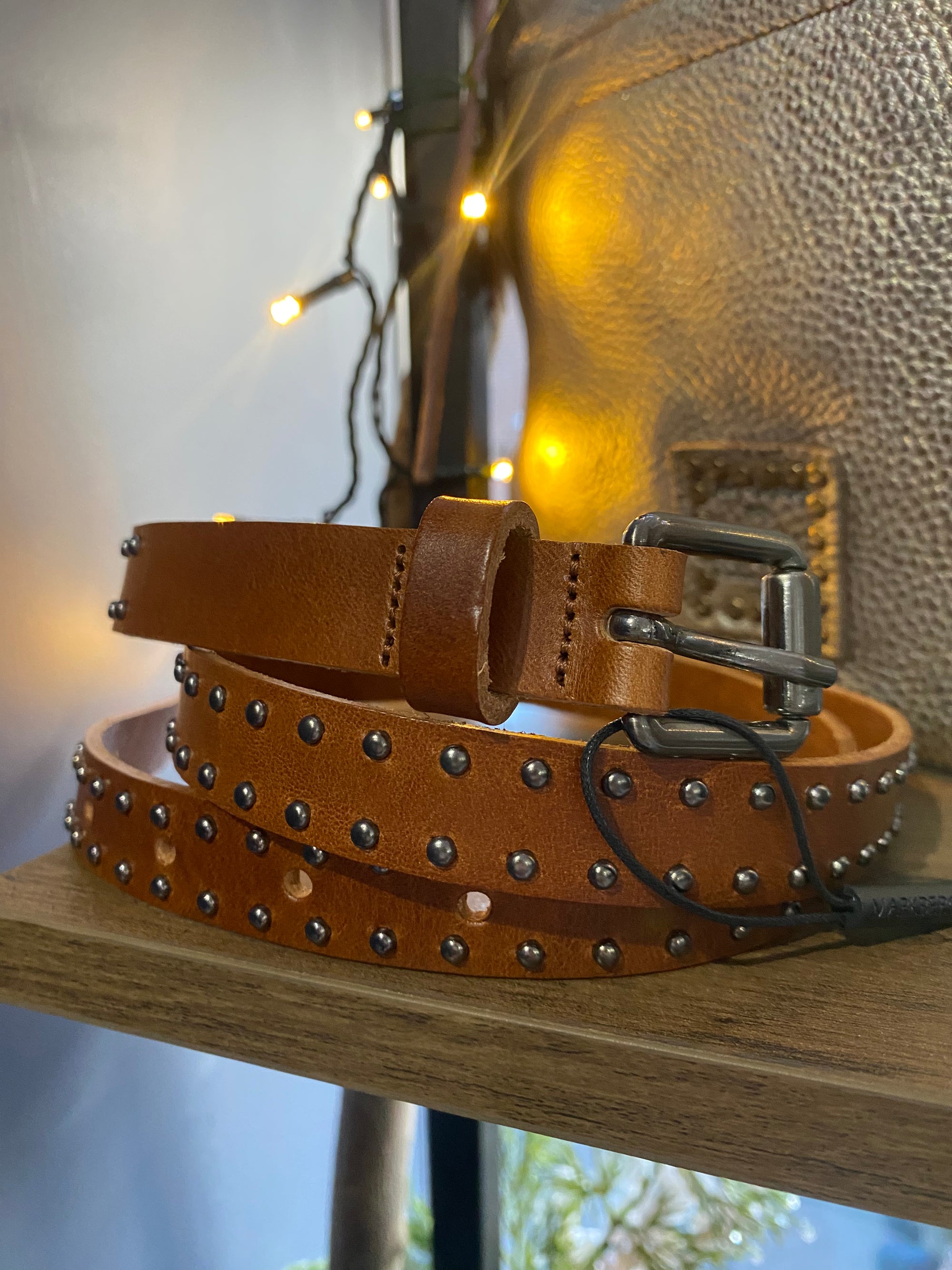 Noella Leather Belt | Cognac