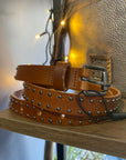 Noella Leather Belt | Cognac