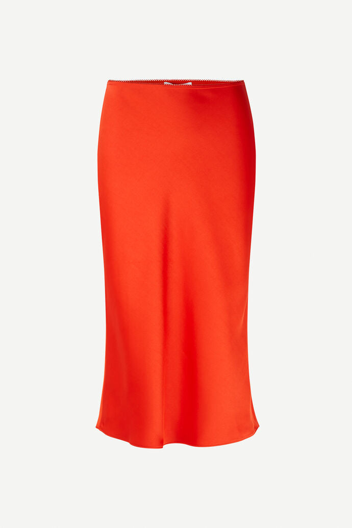Samsoe Agneta Satin Skirt - Orange