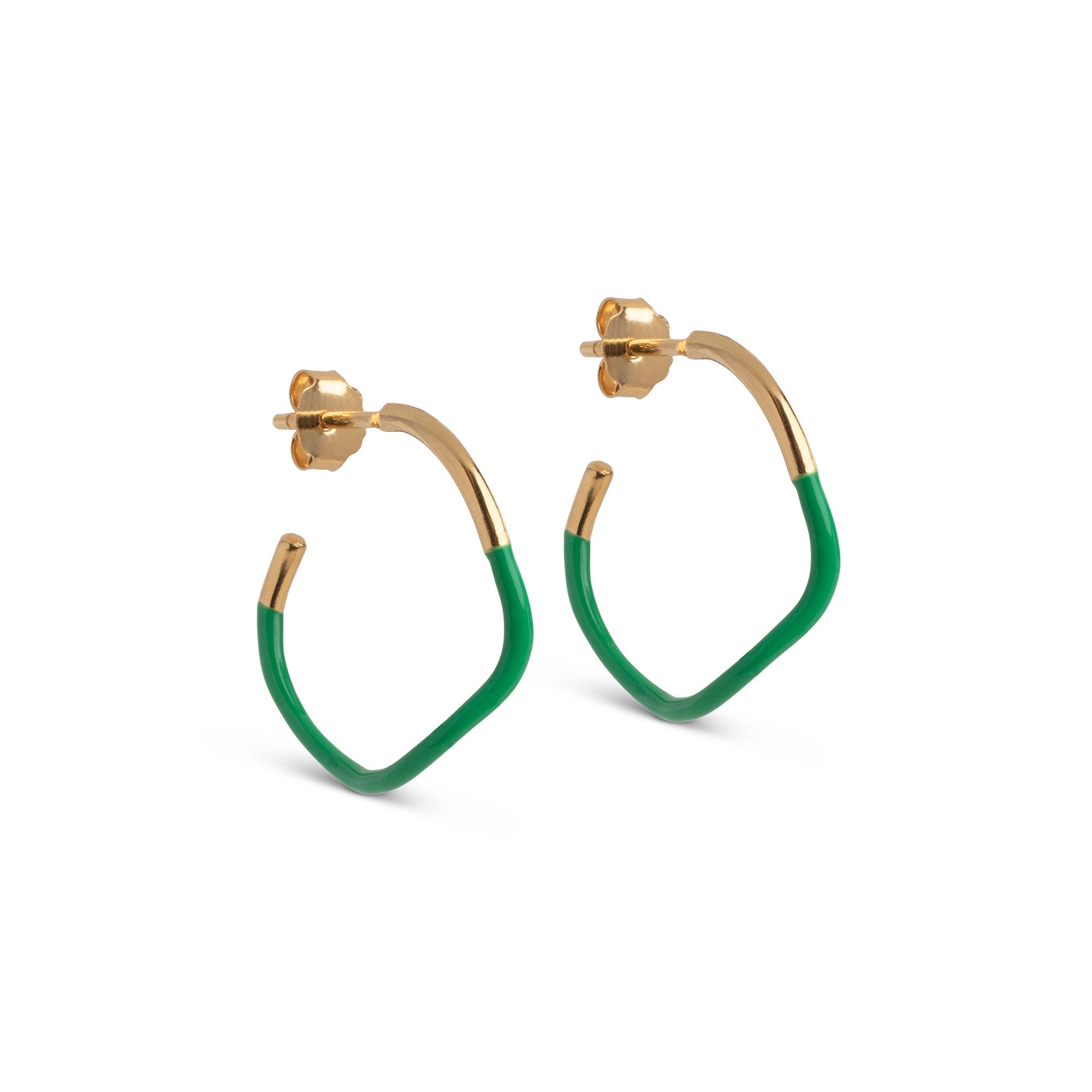 Enamel Copenhagen Earrings Sway Hoops - Grass Green
