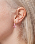 Enamel Copenhagen Earrings Sway Hoops - Pink