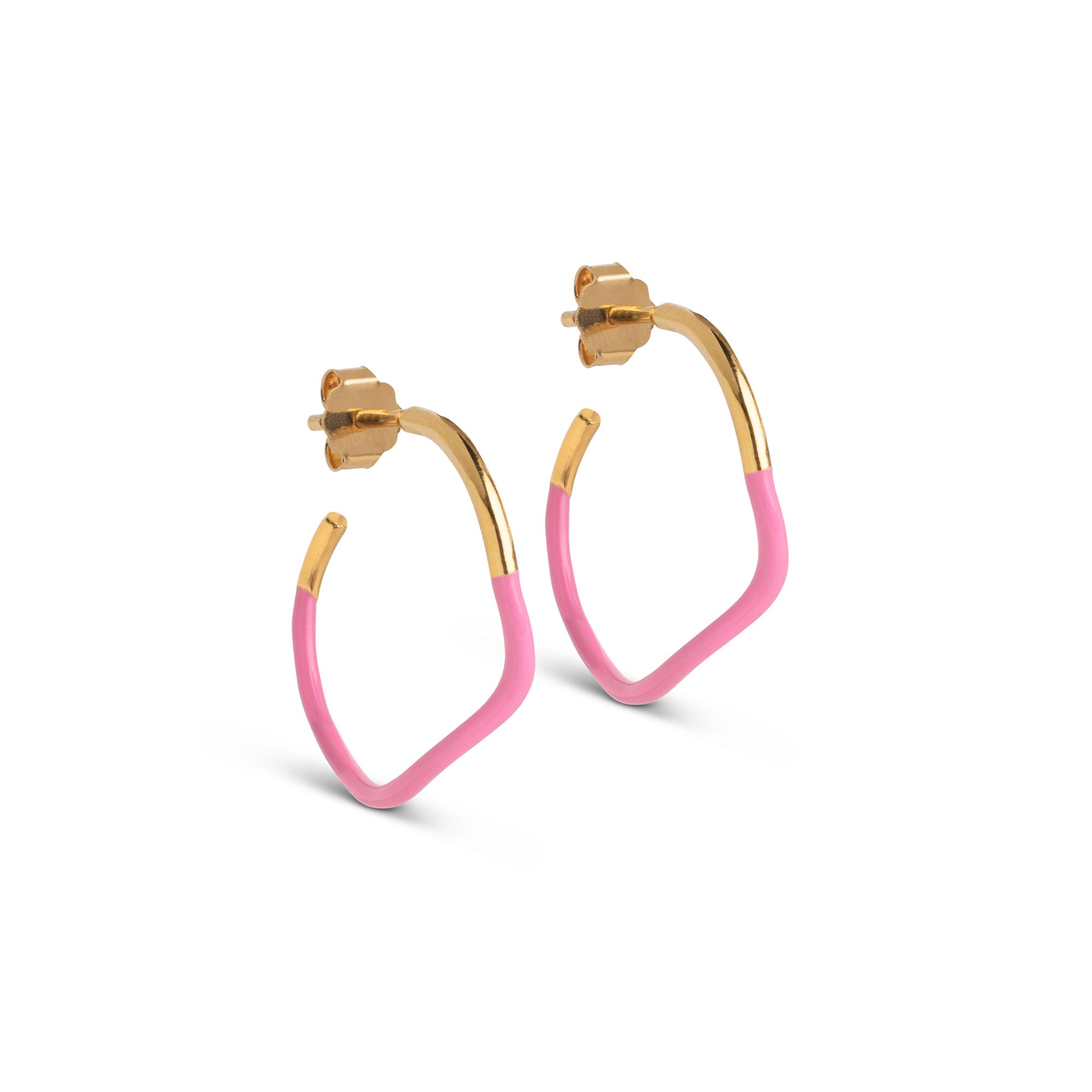 Enamel Copenhagen Earrings Sway Hoops - Pink