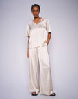 Rita Satin Pant | Feather Gray
