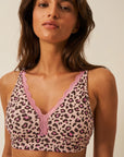 Lace Plunge Bra | Liquorice Leopard
