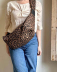 Sixton Leopard Sling Bag Large - Dark Brown