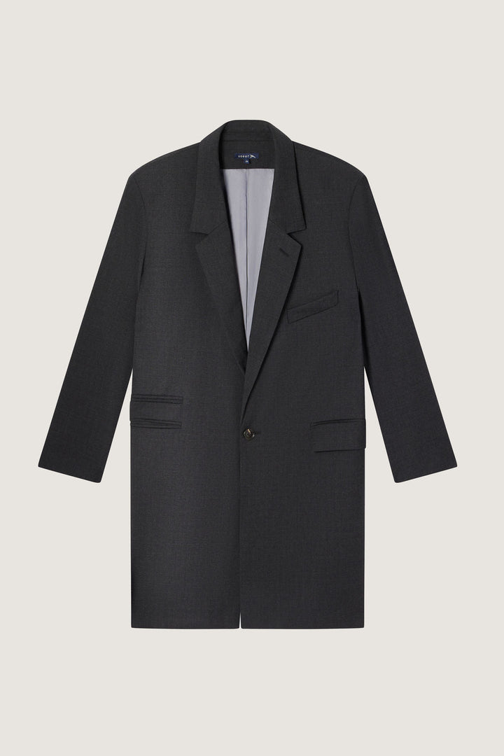Alceste Long Blazer Coat | Grey