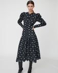 Stella Nova Midi Dress with Bow Print - Blue