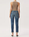 Riley Boyfriend Straight Jeans | Mid Blue