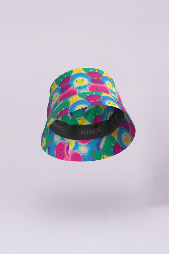 Rainkiss Bucket Hat - Rainbow Art Smiley
