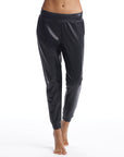Faux Leather Jogger | Black