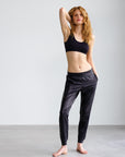Faux Leather Jogger | Black
