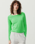 American Vintage Sonoma Long Sleeved T Shirt - Fluorescent Parakeet