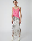 Sequins Fringes Skirt | Silver