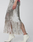 Sequins Fringes Skirt | Silver