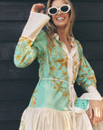 Bohemian Traders - Trickle Tiered Shirt Dress Aqua